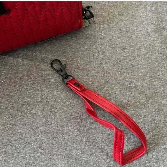 Badgley Mischka Red Quilted Clutch - Picture 6 of 6